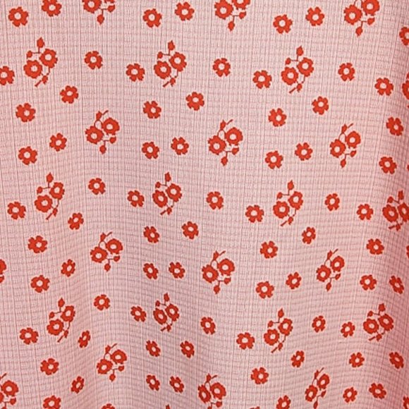 Handmade Pink and Orange Modest Prairie Midi Length Floral Print Dress Medium - Picture 4 of 12